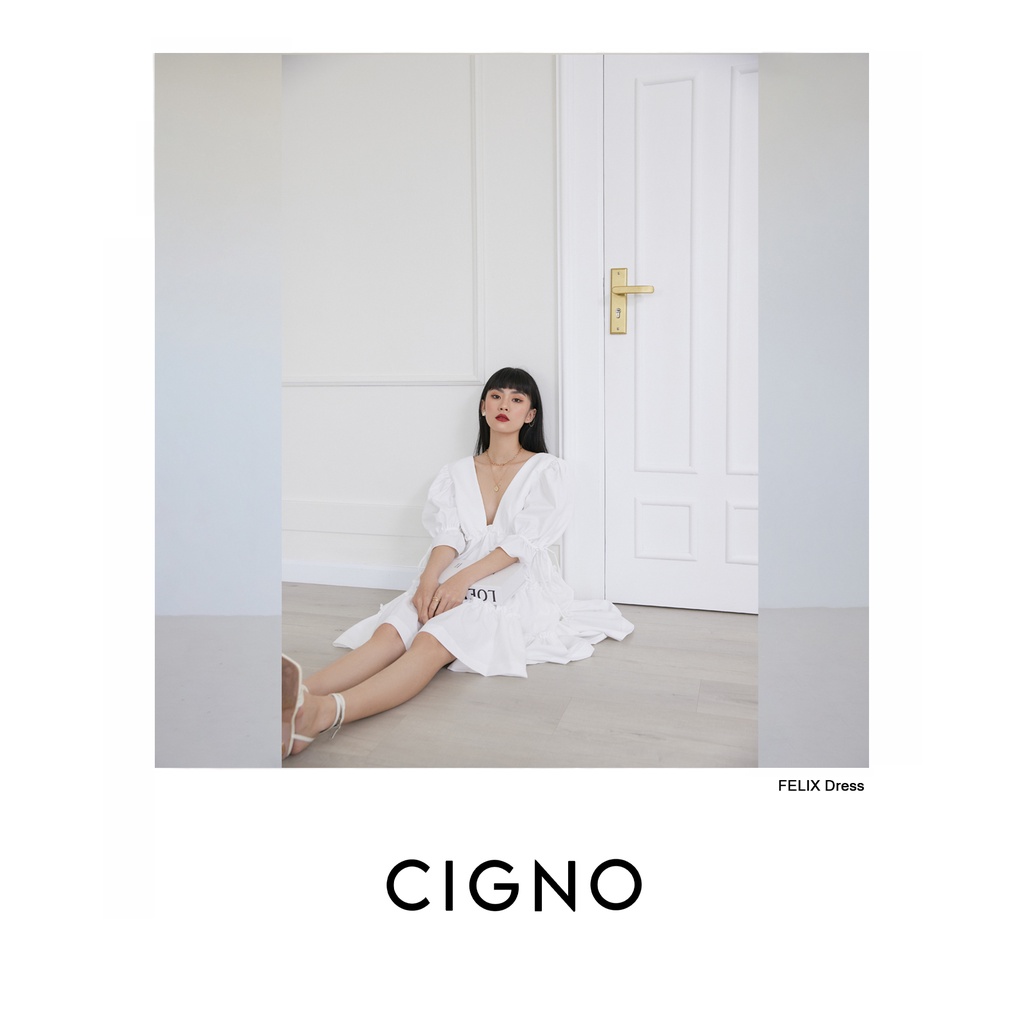 Cigno- đầm trắng tầng tiểu thư myah dress