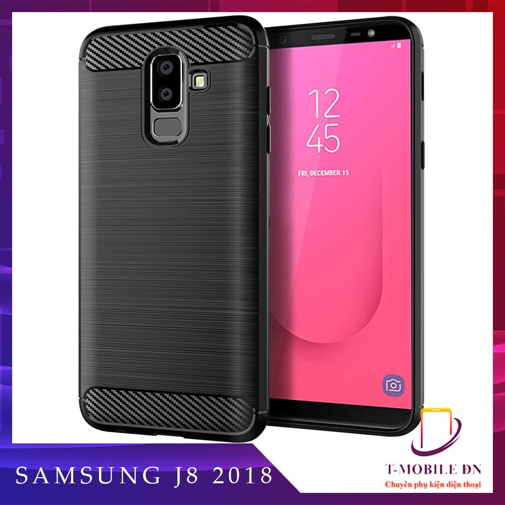 Ốp lưng Samsung J8 2018 ốp silicone mềm Carbone phay xước chống sốc chống vân tay