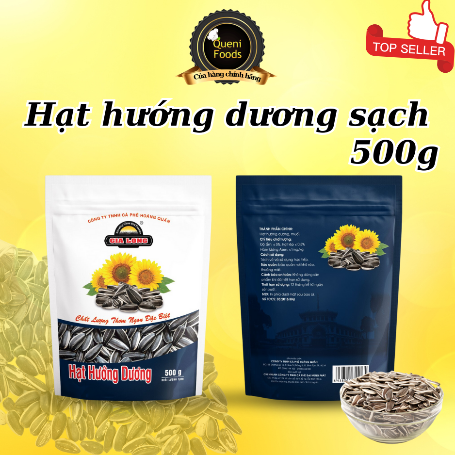 Hạt Hướng Dương Sạch Gia Long rang củi thơm giòn béo