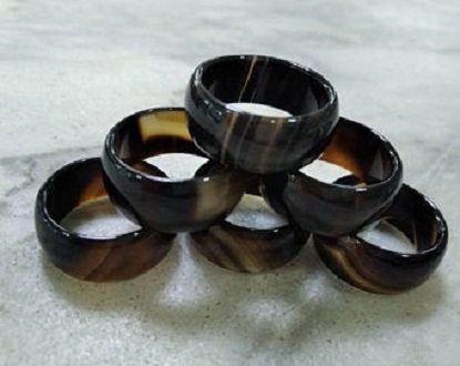 [HCM]Nhẫn mã não đen, size 20mm, bản cao 12-14mm, dành cho nam - xưởng buôn đá phong thủy Huỳnh Đào