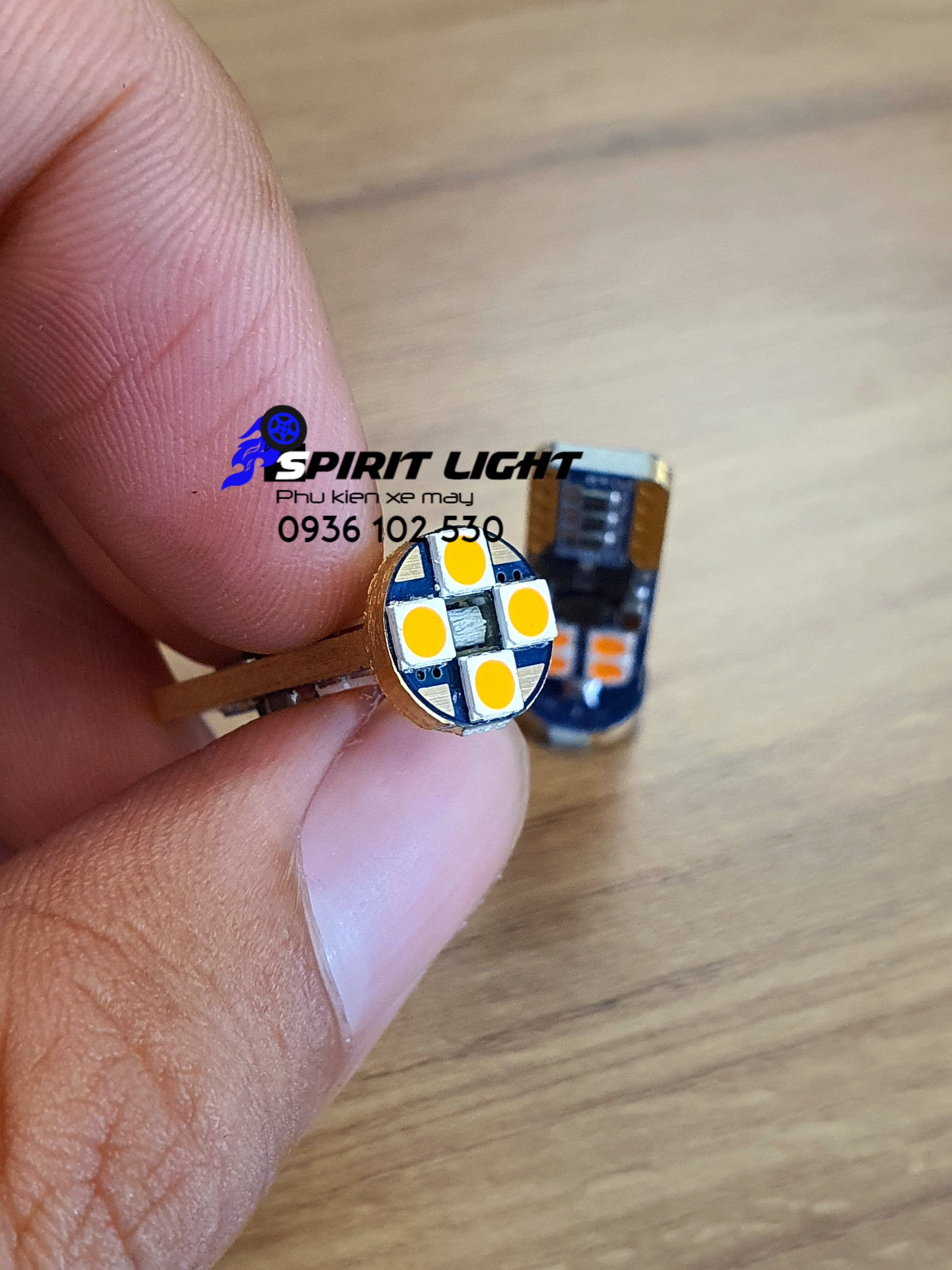 Bóng đèn xi nhan led chân t10 12smd3030 canbus