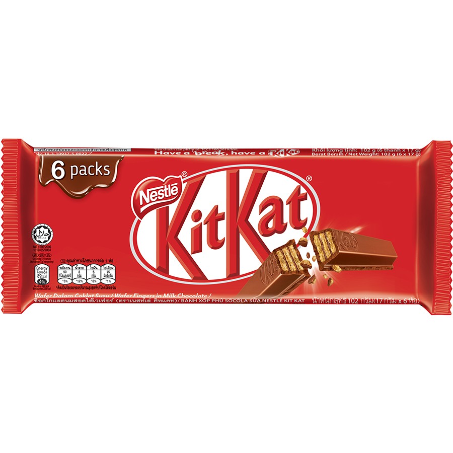 SOCOLA KITKAT GÓI 6 THANH 2F - 6 x 17G - Date 12/2024
