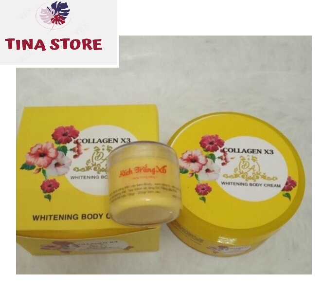 Combo 1 Kem Kích Trắng X6 + 1 Dưỡng Trắng Body Colagen X3 300g