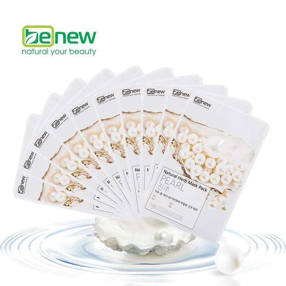 Bộ 10 miếng mặt nạ ngọc trai benew natural herb mask pack pearl