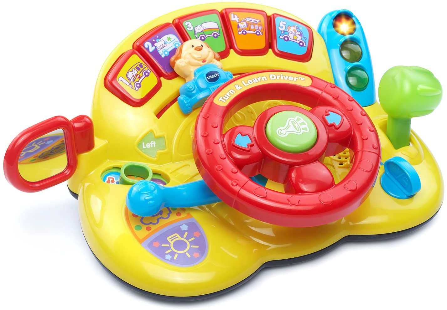 Đồ chơi bé tập lái xe vô lăng VTech Turn and Learn Driver có hơn 60 bản nhạc, âm thanh, giai điệu, cụm từ tiếng Anh