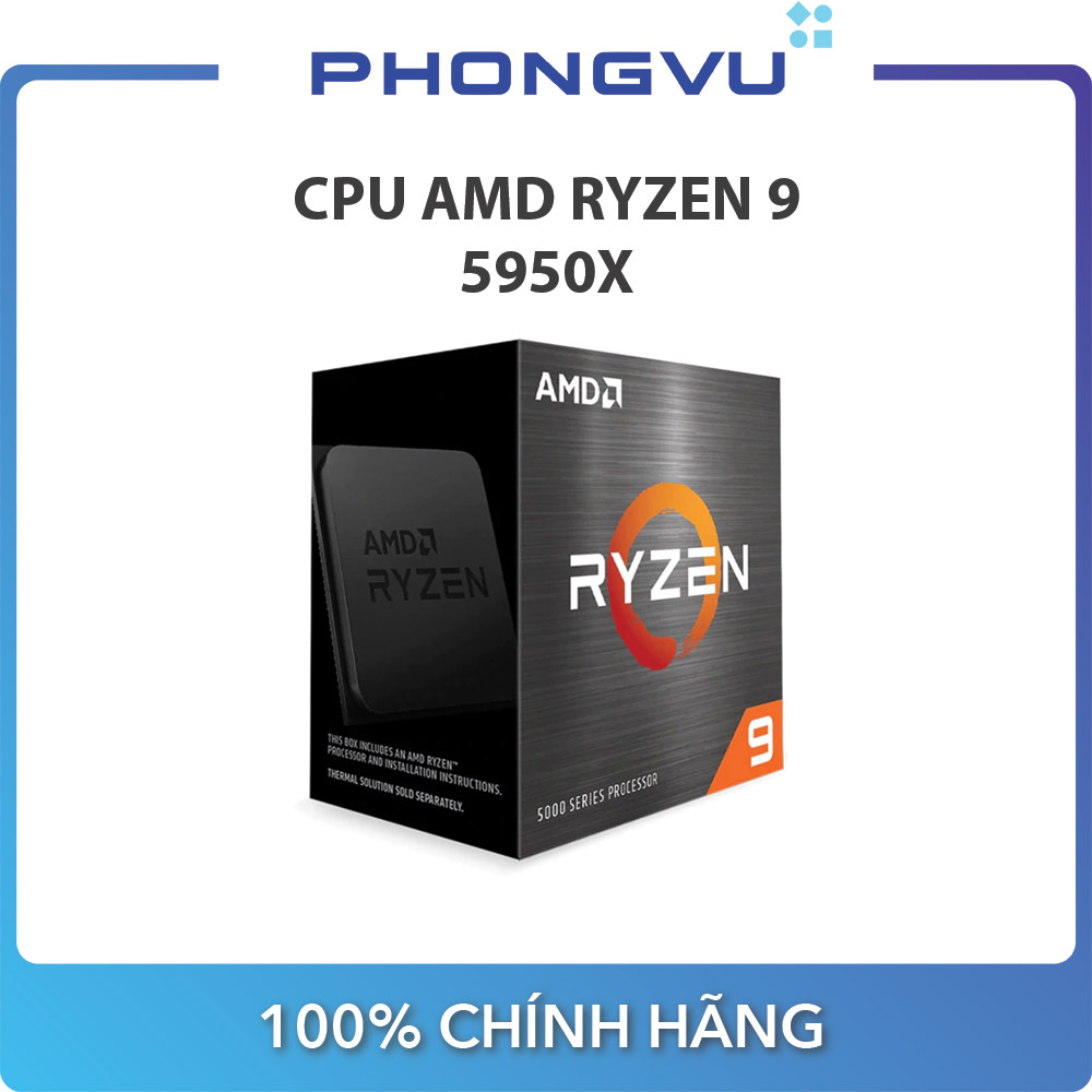 Cpu amd ryzen 9 5950x - am4 - bảo hành 36 tháng