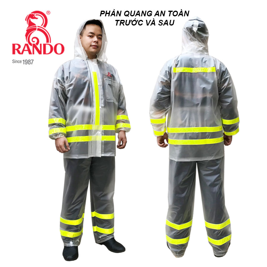Áo mưa rando bộ trong màu phản quang chính hãng