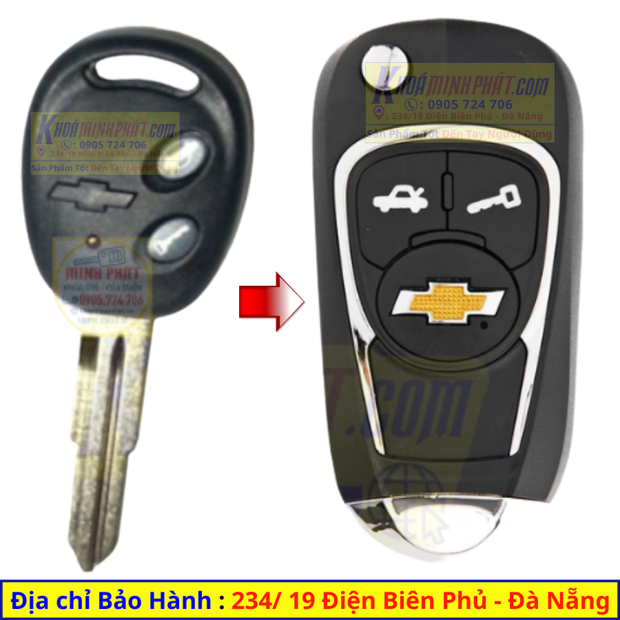 Vỏ chìa khóa Gập xe Chevrolet Aveo, Vivant V14