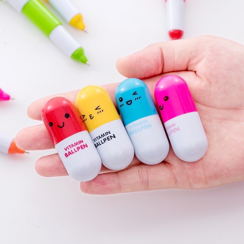 Bút bi mực xanh hình viên thuốc