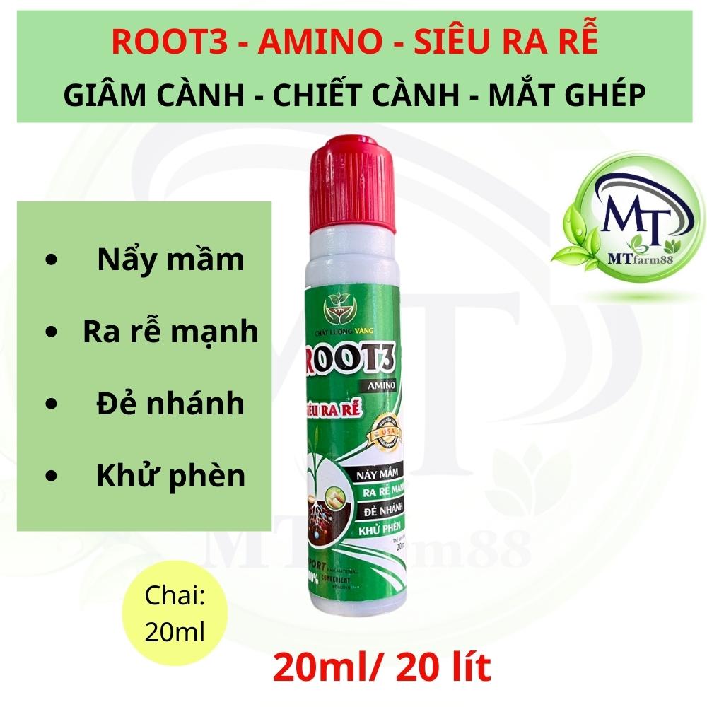 Kích rễ root3 amino 20ml - siêu ra rễ - chiết cành - giâm cành - mắt ghép - nẩy mầm - đẻ nhánh - khử phèn
