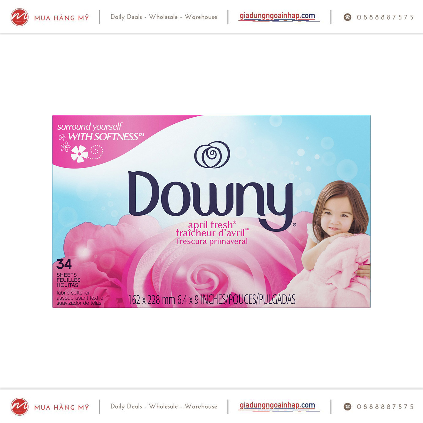 Giấy thơm quần áo Downy April Fresh 34 tờ của Mỹ