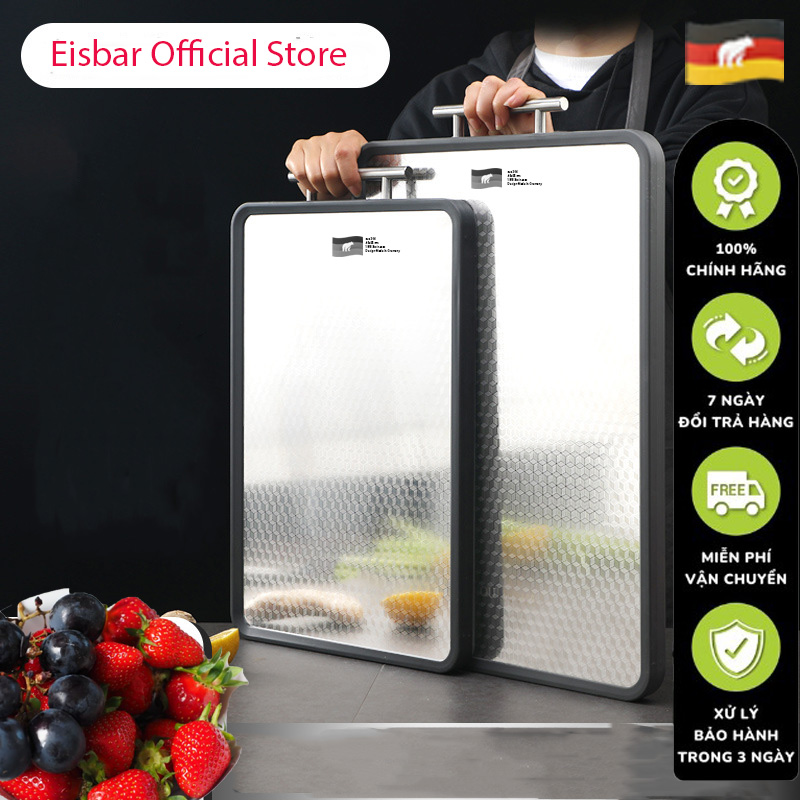 Thớt inox 304 kháng khuẩn đa năng 2 mặt inox + nhựa pp thương hiệu eisbar germany size 45,5 x 29,5