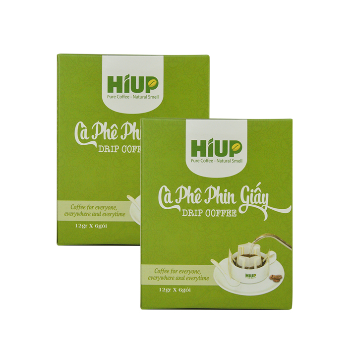 Combo 2 hộp cà phê phin giấy xl (hộp 6 phin x 12gr) - HIUP Coffee