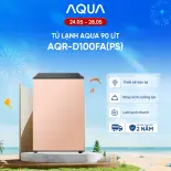 [SẢN PHẨM MỚI 2025] Tủ lạnh mini Aqua 90 lít AQR-D100FA(PS) - Màu hồng nhạt - Freeship toàn quốc