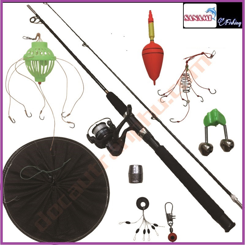 [Siêu rẻ] Bộ Cần Câu 2 Khúc Bạo Lực Tặng 9 Phụ Kiện Lancer Chuyên Săn Hàng Khủng- SANAMI FISHING