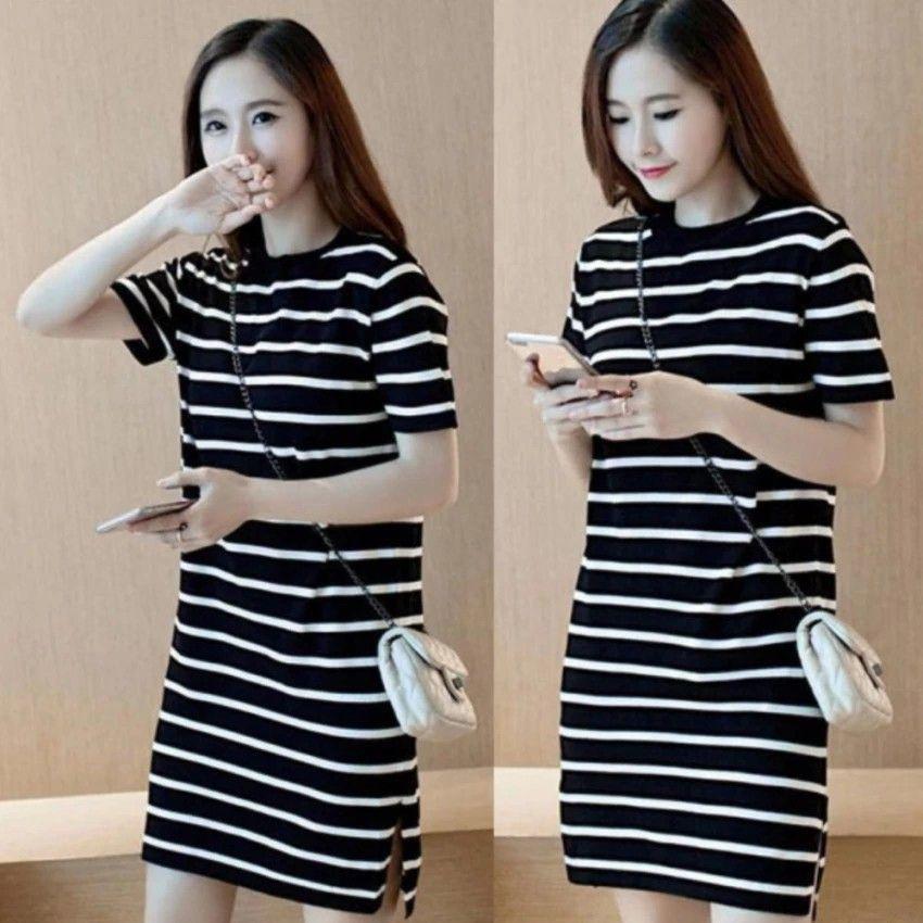 Đầm suông kẻ sọc