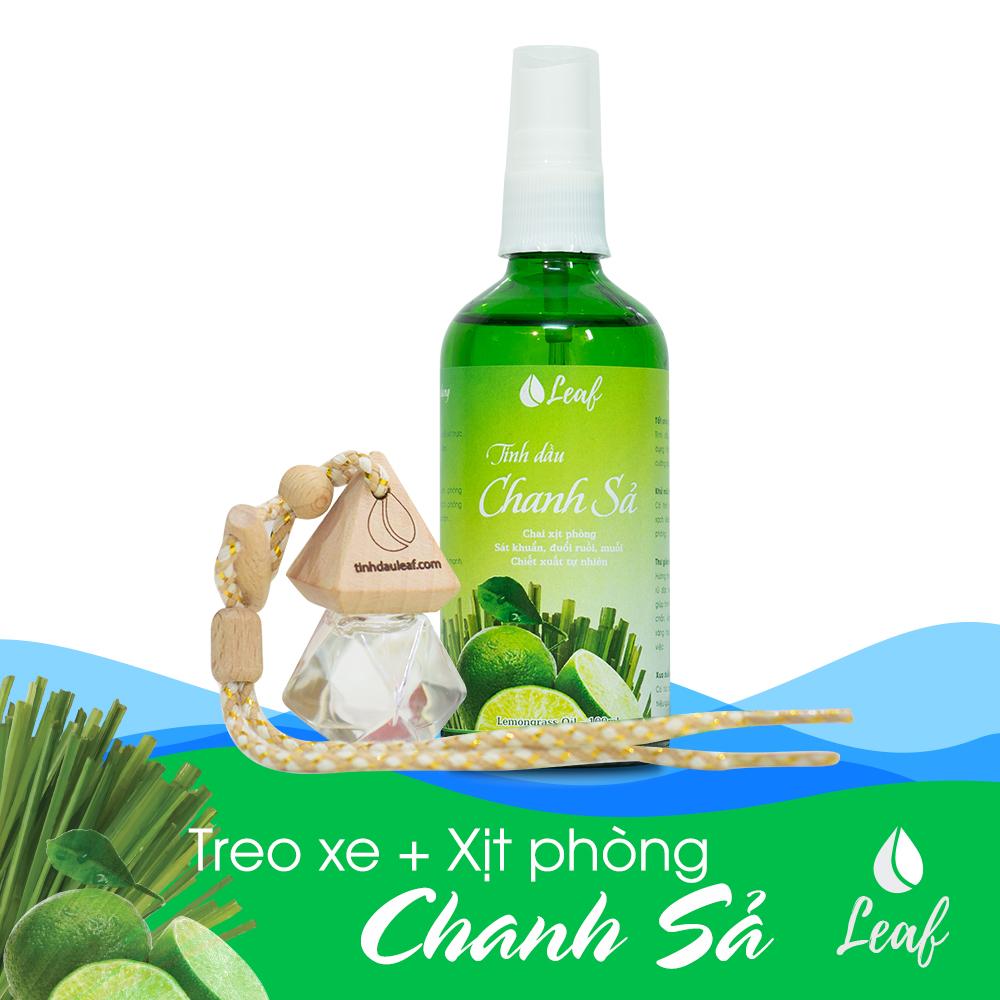 Tinh Dầu Xịt Phòng - Combo 1 lọ xịt phòng chanh sả + 1 lọ treo chanh sả