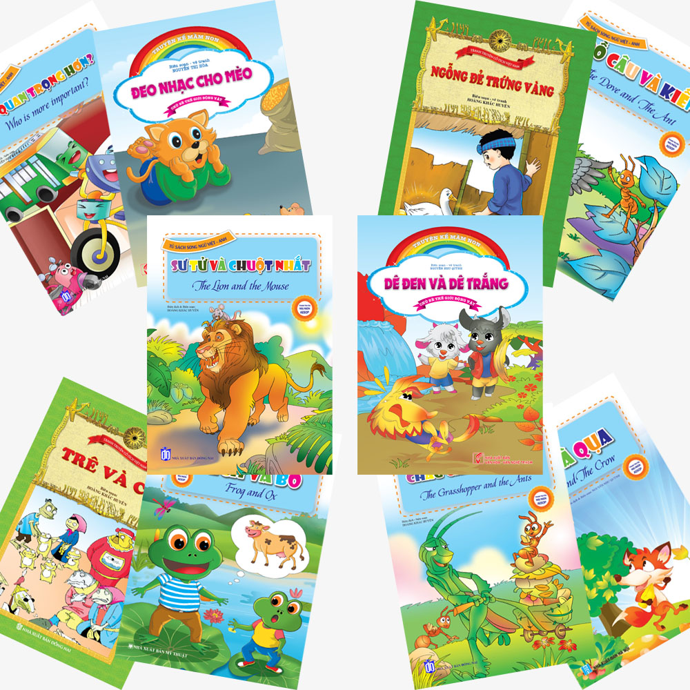 [HCM]Combo 10 cuốn Truyện Ngụ ngôn Aesop Song ngữ - Truyện kể mầm non