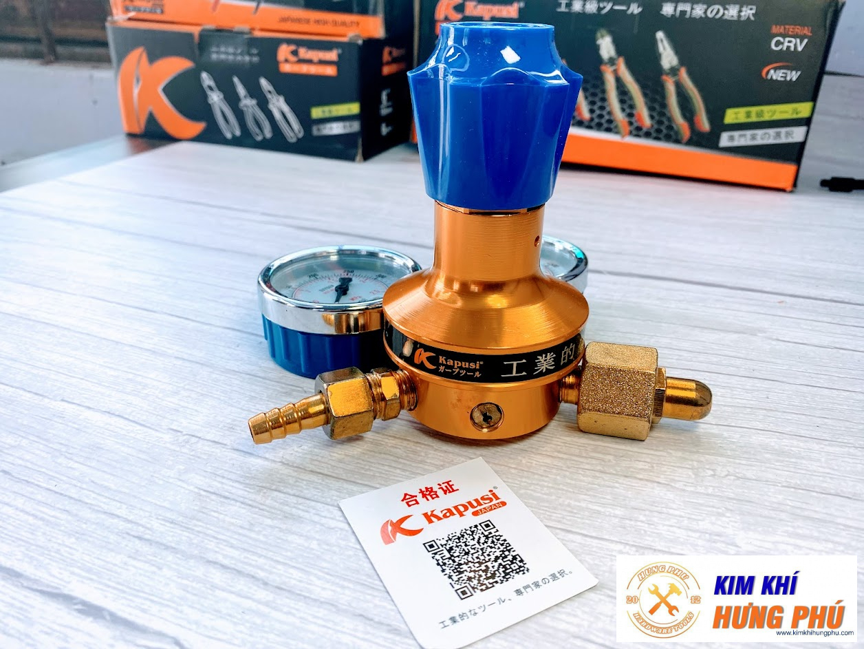 Đồng hồ gió đá điều áp - đồng hồ oxy kapusi japan - van giảm áp - bảo hành 6 tháng