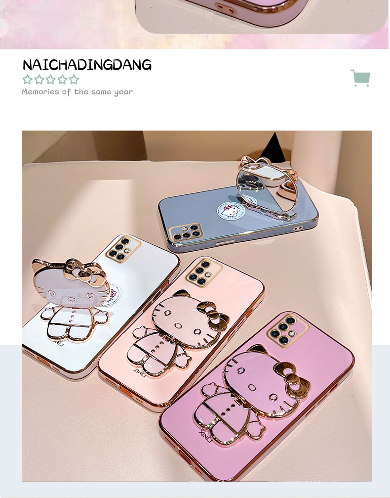 Ốp lưng samsung a21s a31 a51 a71 m51 giá đỡ kitty kèm gương a12 a22