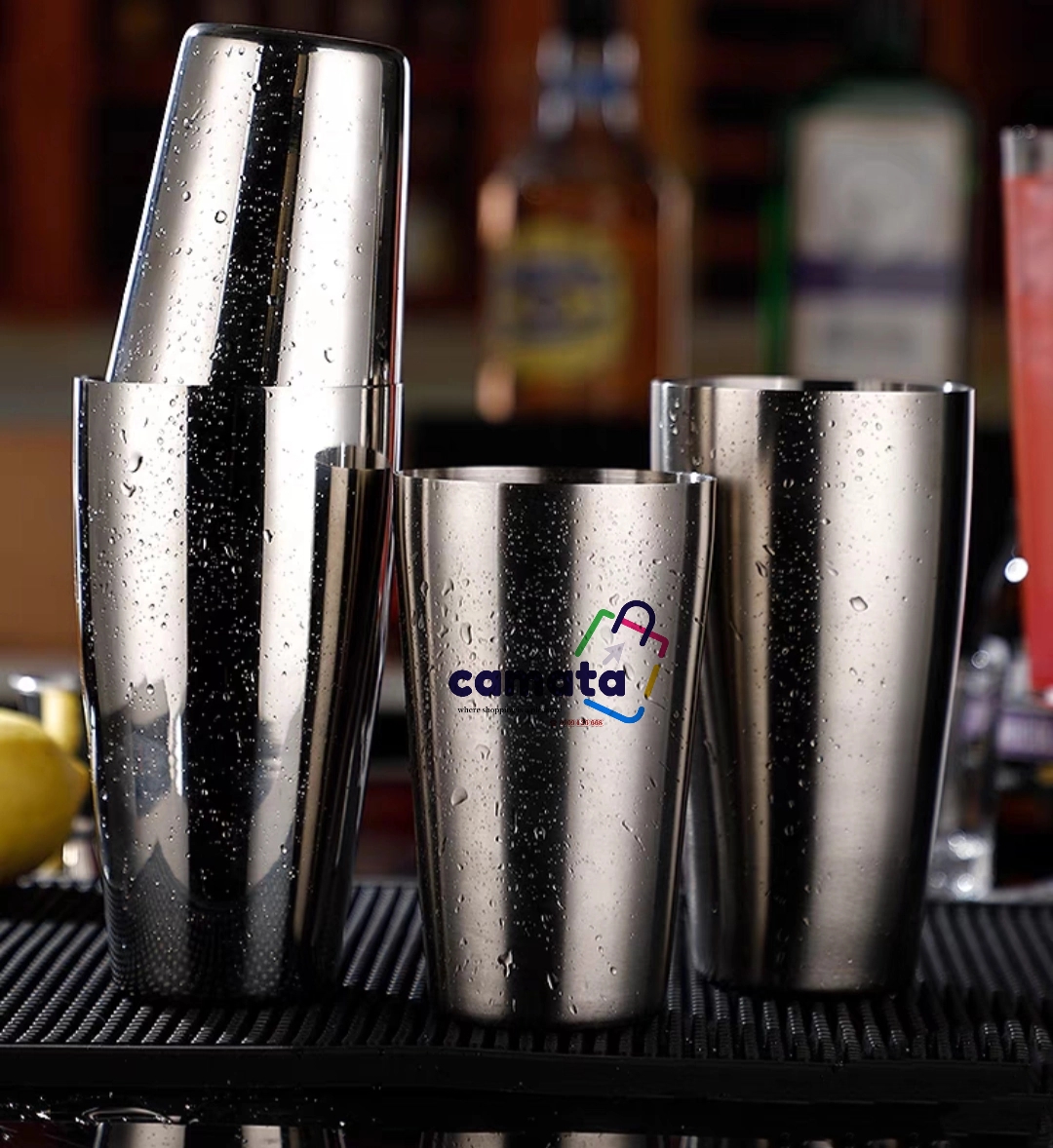 Bình lắc Boston Shaker đáy inox - Mixing inox - CAMATA - Bình lắc Boston Shaker 2 mảnh - bình lắc cocktail 2 mảnh