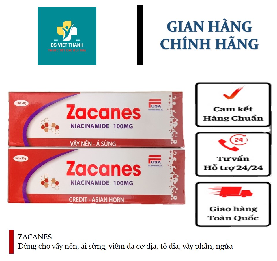 ZACANES - Dùng cho vẩy nến, á sừng, viêm da cơ địa, viêm da tiếp xúc, eczema, tổ đỉa, vẩy phấn, ngứa