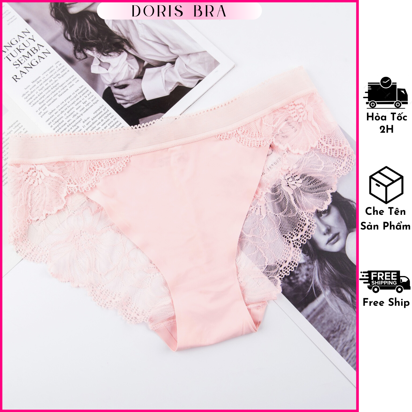 Quần lót nữ su ren chống viêm co giãn 4 chiều free size <55kg - Doris.Bra