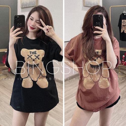 [Freeship] Guuhouse Áo thun tay lỡ  - áo thun unisex form rộng in gấu 3 màu