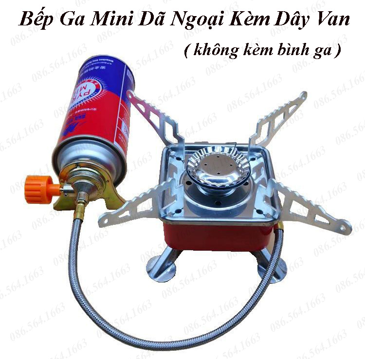 Bếp ga mini dã ngoại - bếp du lịch cắm trại kèm dây van thiết kế nhỏ gọn không kèm bình ga