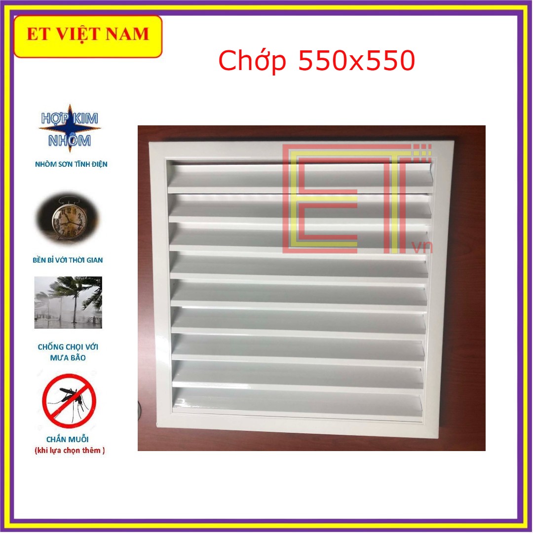 Chớp ô thoáng LOUVER-550 ☘CHỐNG HẮT MƯA☘ đa năng. BH 12T Chớp cho quạt thông gió. chớp lỗ thoáng. lam gió
