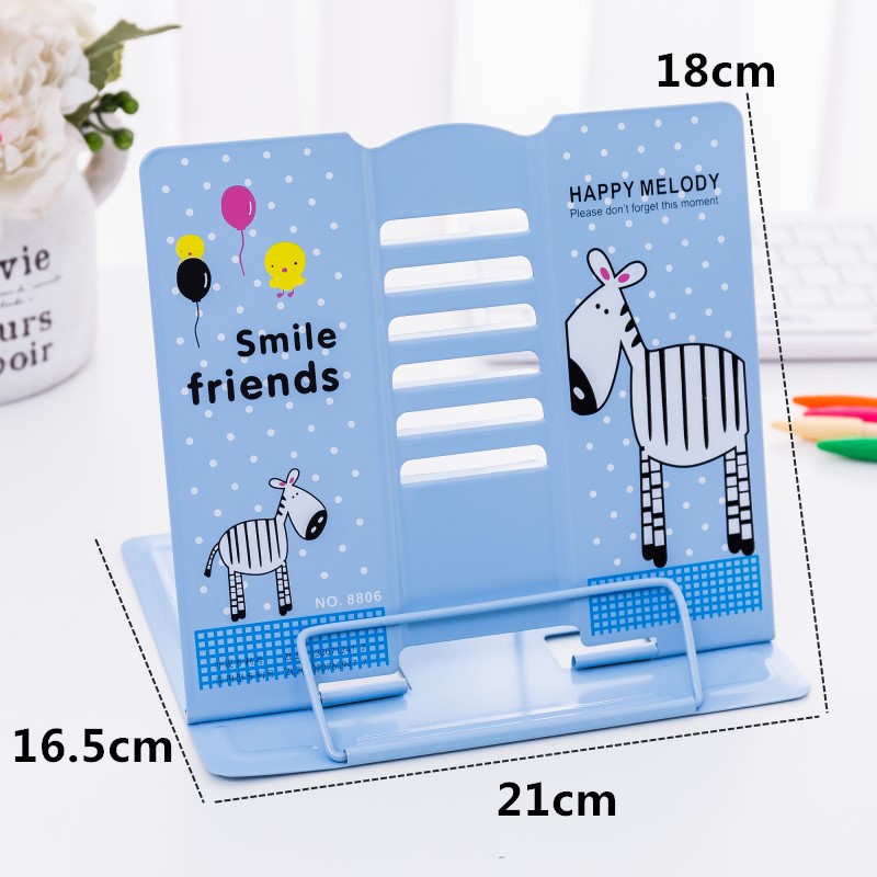 giá đỡ kẹp sách đọc bài cho bé- Giá đỡ kẹp sách cho bé đọc bài chống cận thị bằng kim loại in hình dễ thương kẹp được tất cả loại sách