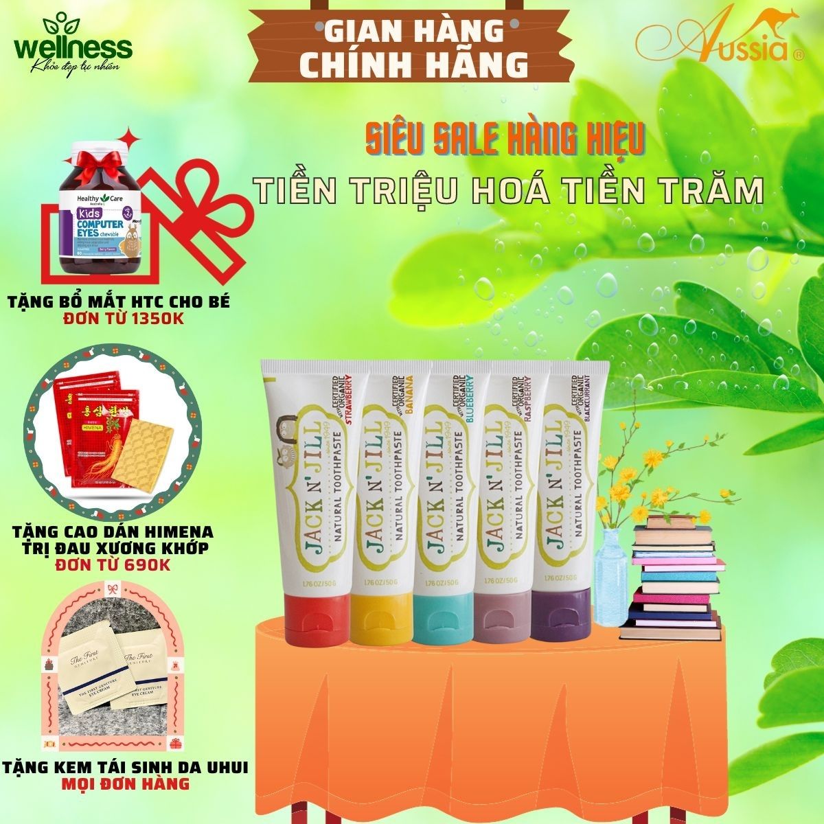 Kem đánh răng Jack N' Jill Natural Certified Toothpaste 50gr
