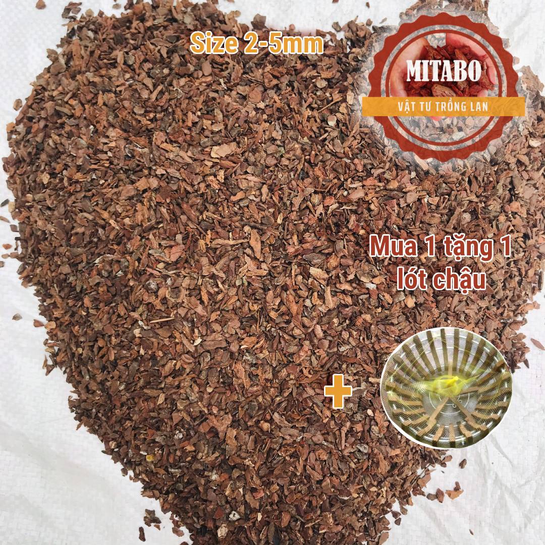Combo 2kg vỏ thông trồng lan xay nhỏ vụn cỡ hạt gạo hàng đẹp chất lượng - Giá thể trồng lan chuyên rải mặt ươm kie vỏ thông Mitabo