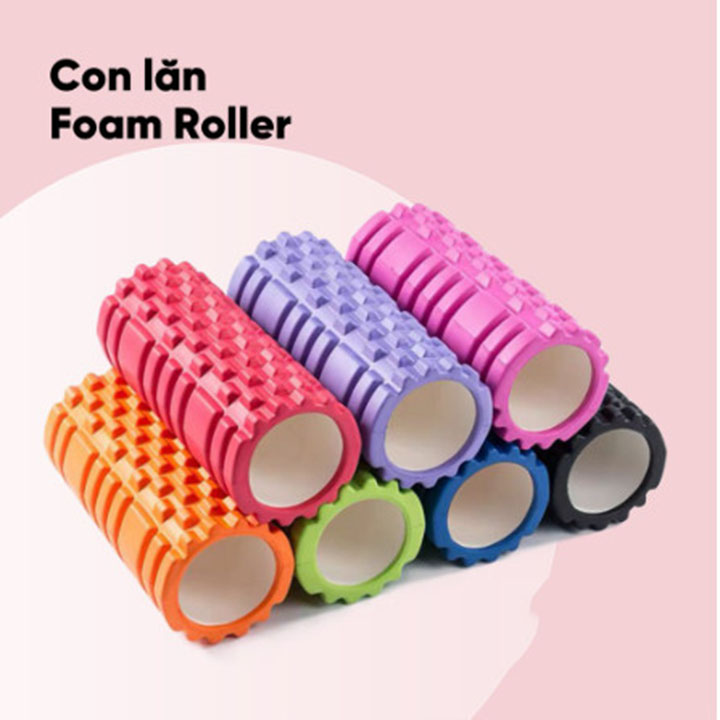 Con lăn foam roller massage, dãn cơ tập gym,yoga hàng chuẩn 33 x 14 cm
