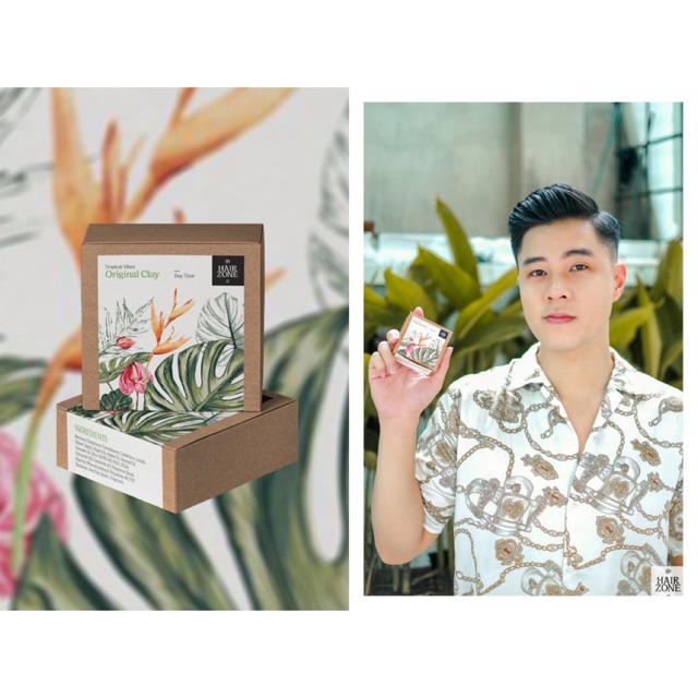 Combo Sáp Vuốt Tóc Hairzone Original Clay 56G Phiên Bản Tropical Vibes