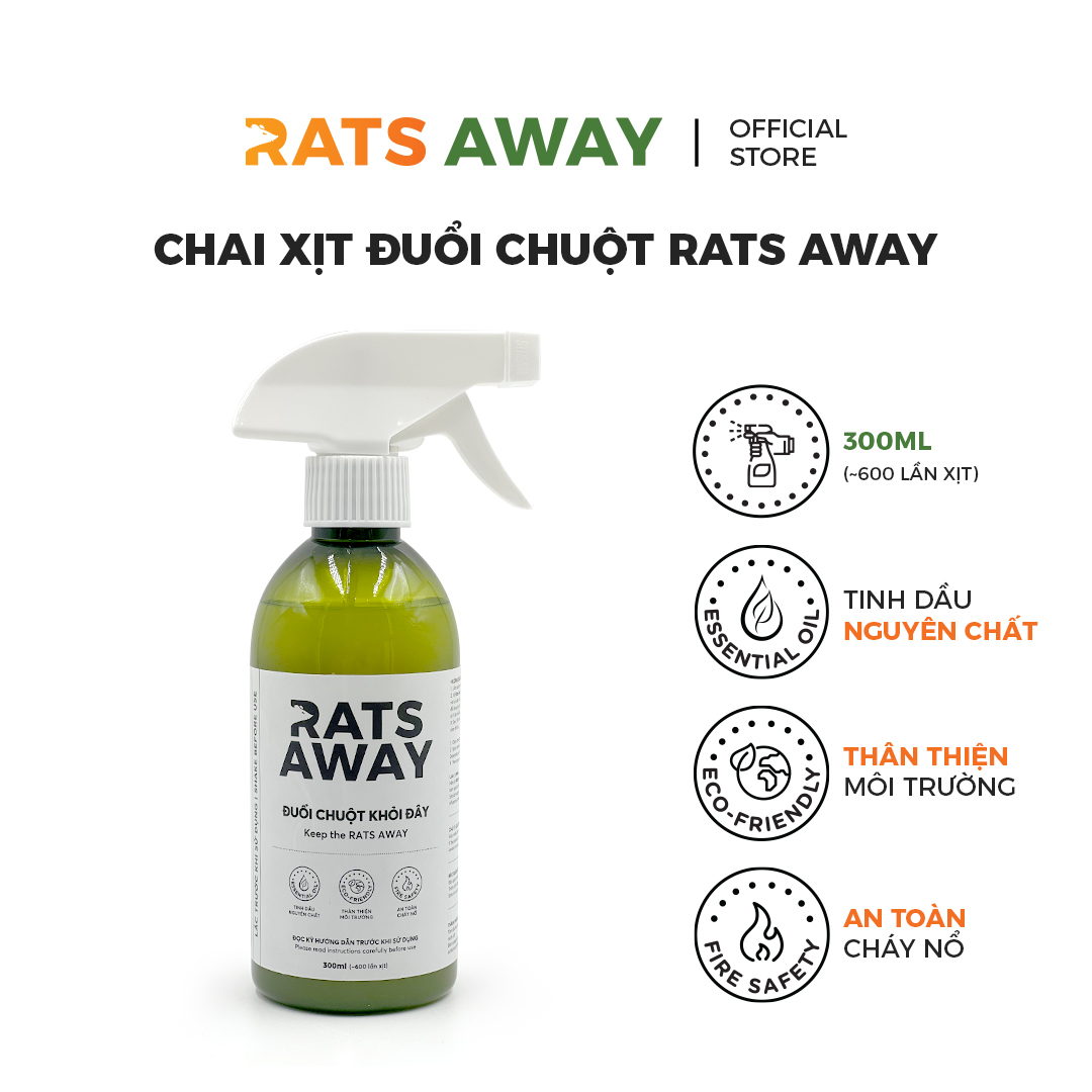 Chai xịt đuổi chuột dành cho ô tô rats away 300ml
