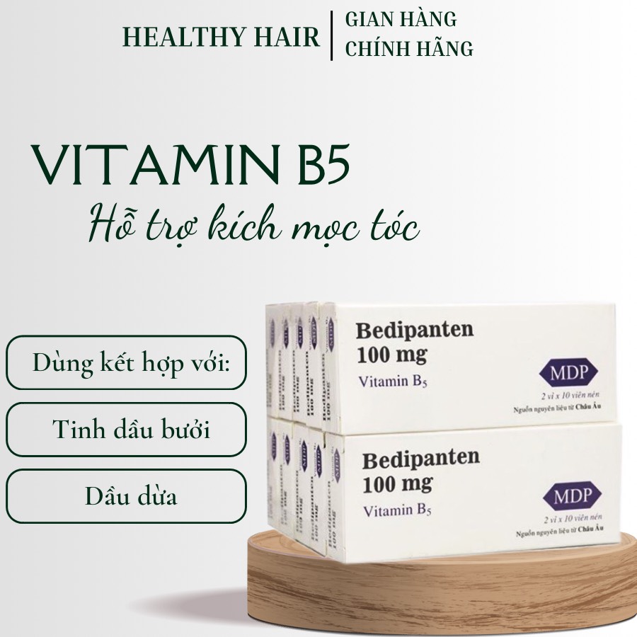 Vitamin B5 Bedipanten 100mg - viên ủ tóc hỗ trợ giảm rụng tóc