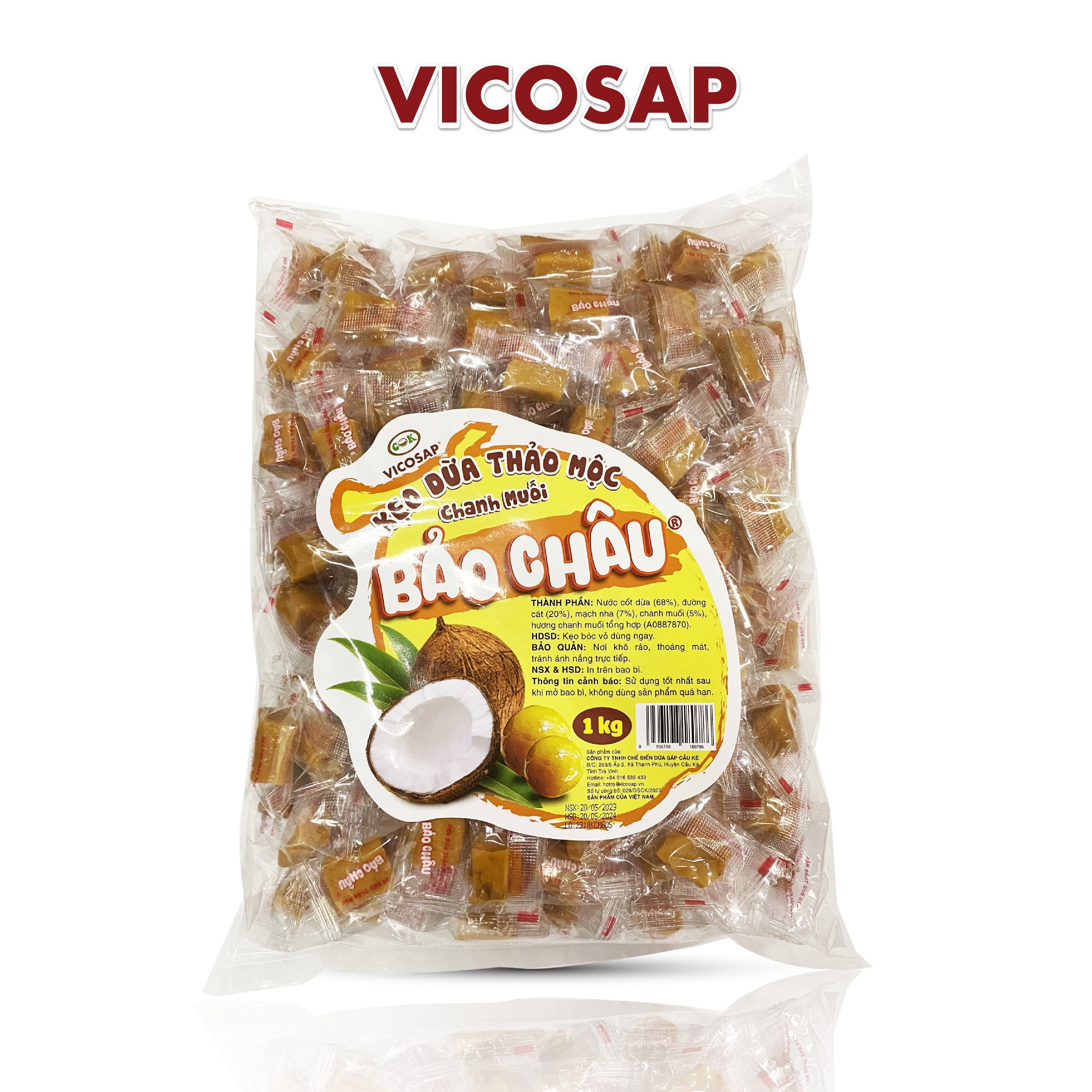 Kẹo Dừa Thảo Mộc Bảo Châu Chanh Muối Túi 1kg