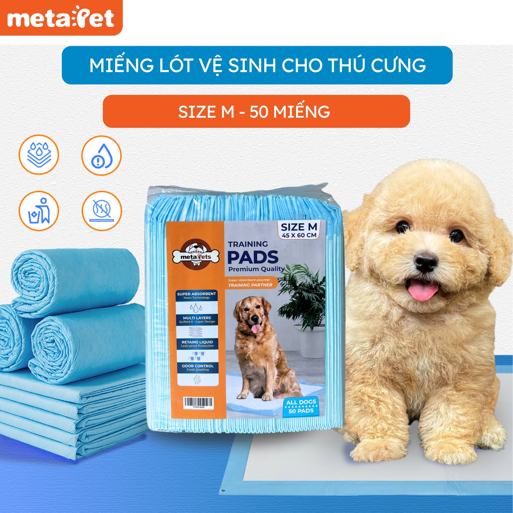 Metapet super absorbent cat dog kennel cleaning pad-perfect for trays, cages, cages - 6