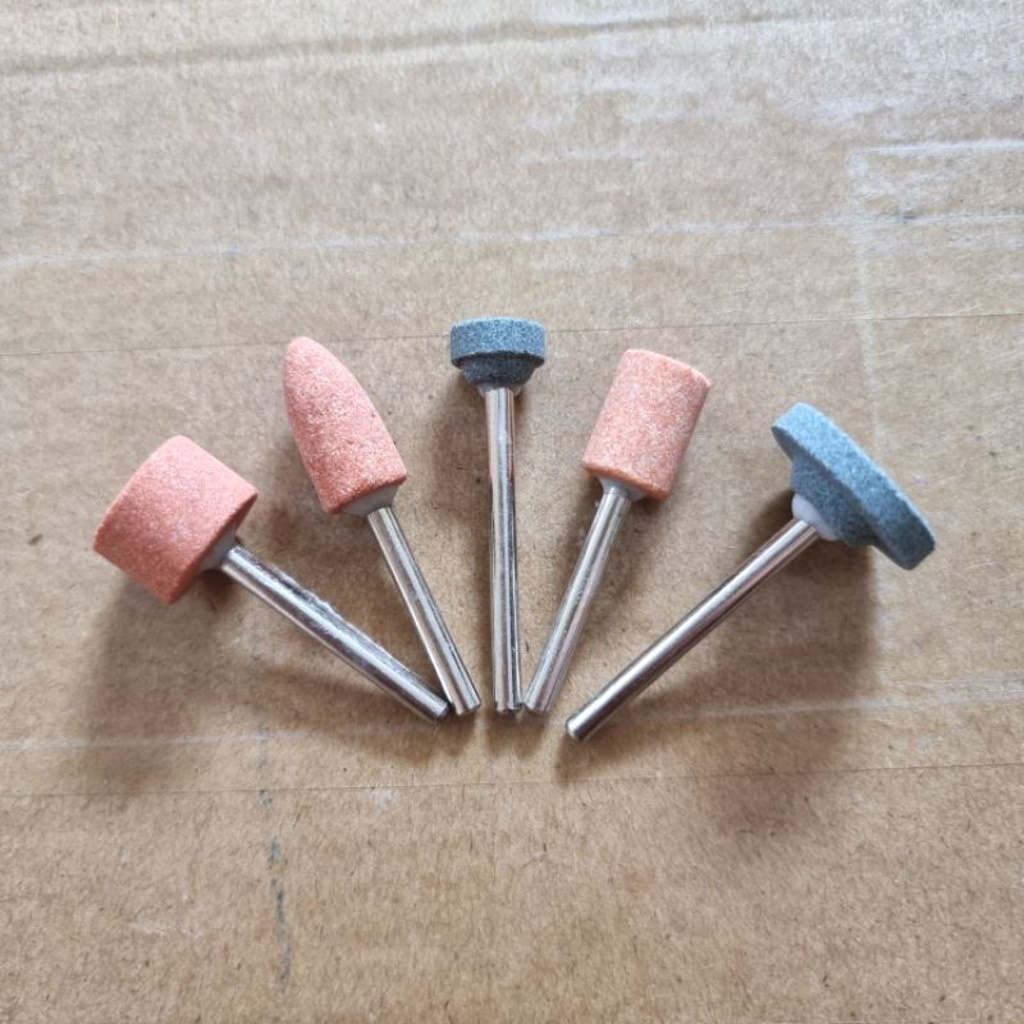 Bộ 5 đá mài đánh bóng, đánh rỉ dành cho máy mài khoan mini trục 3mm