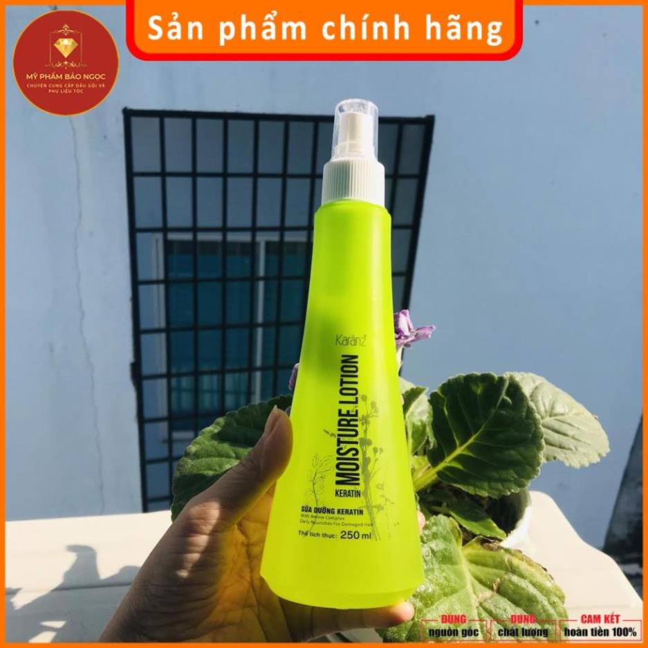 Xịt dưỡng Karanz Moisture Lotion Keratin 250ml tái tạo tóc hư tổn