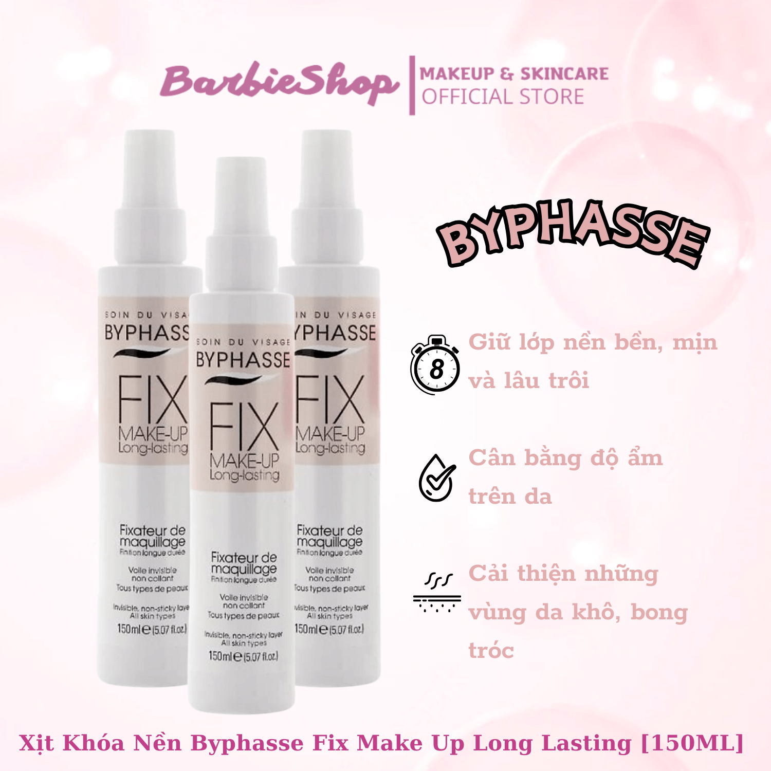 Xịt Khoáng Khoá Nền Trang Điểm Byphasse Fix Make-up Long-lasting 150ml