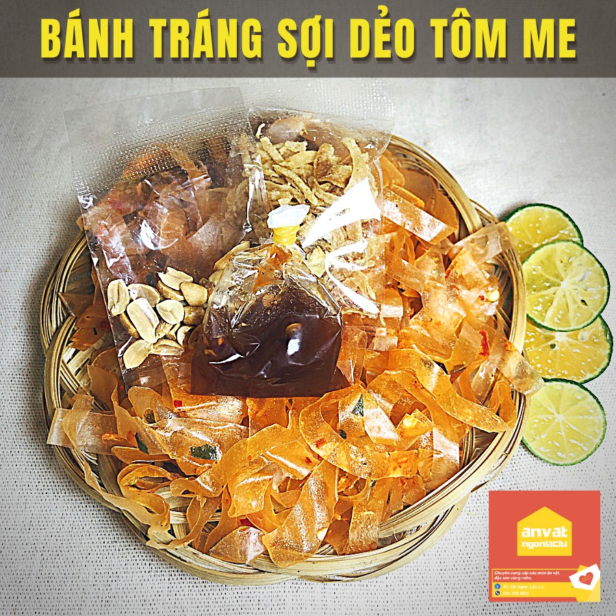 Combo 10 bịch bánh tráng sợi dẻo tôm me chua chua cay cay