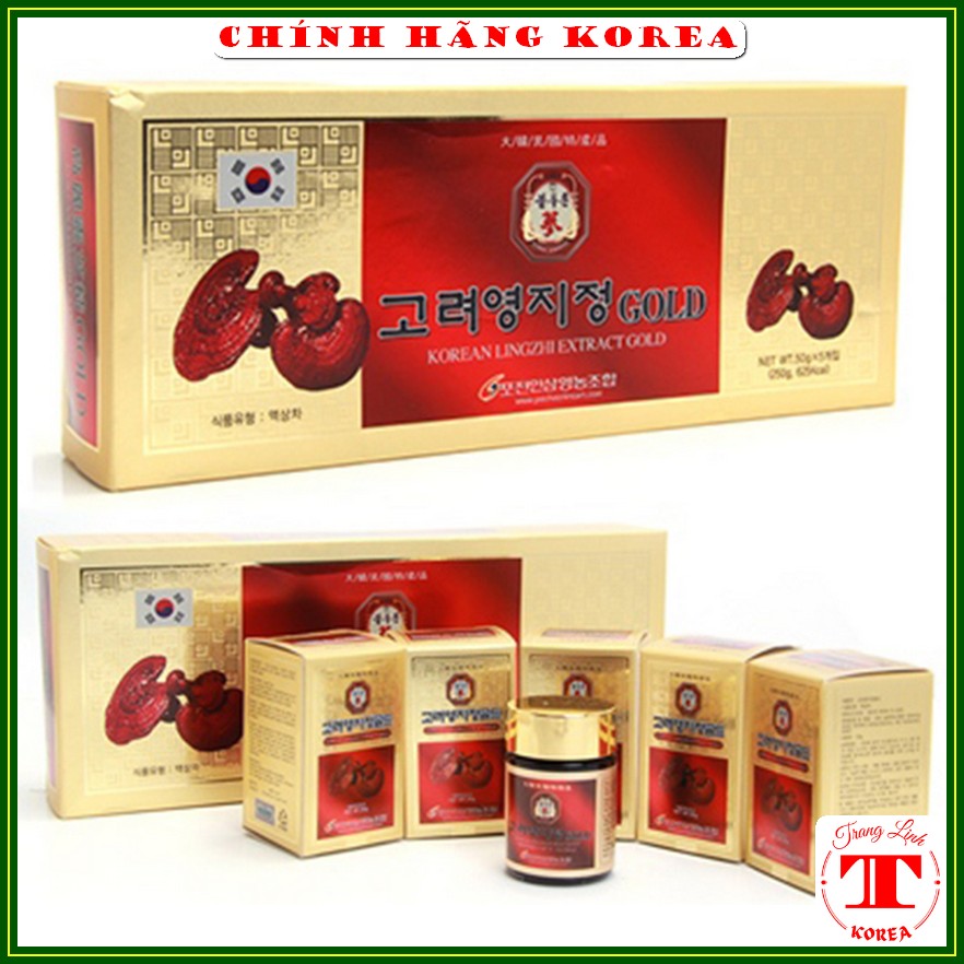 Cao linh chi Pocheon hàn quốc, hộp 5 lọ x 50gr - Tăng đề kháng, thải độc cơ thể, phòng ung thư, tranglinhkorea