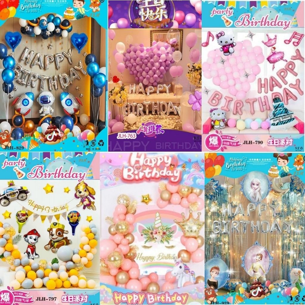 Set Trang Trí Sinh Nhật Cho Bé Trai Bé Gái nhiều hình siêu đáng yêu