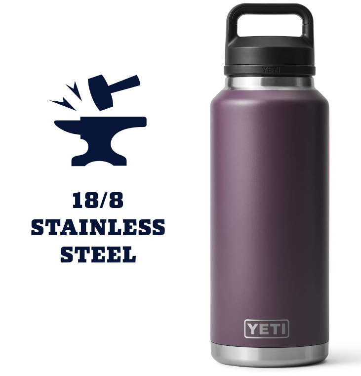 Bình giữ nhiệt YETI, chính hãng từ Mỹ | YETI Rambler 46 oz Bottle, Vacuum Insulated, Stainless Steel with Chug Cap