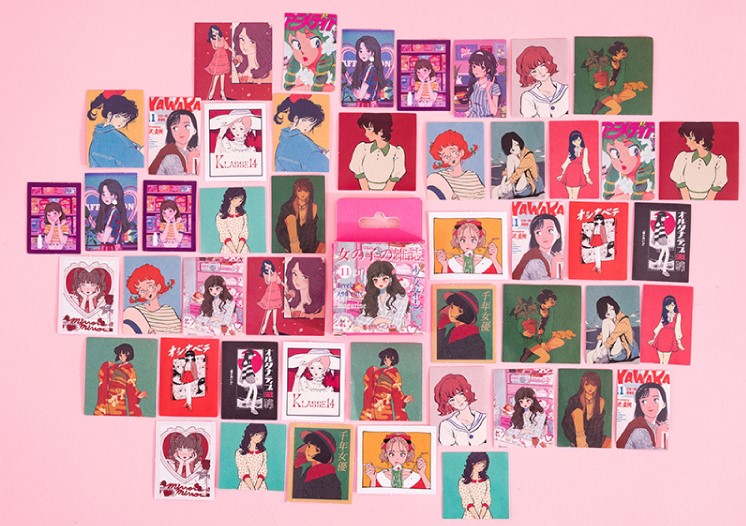 Hộp 46 stickers cô gái anime