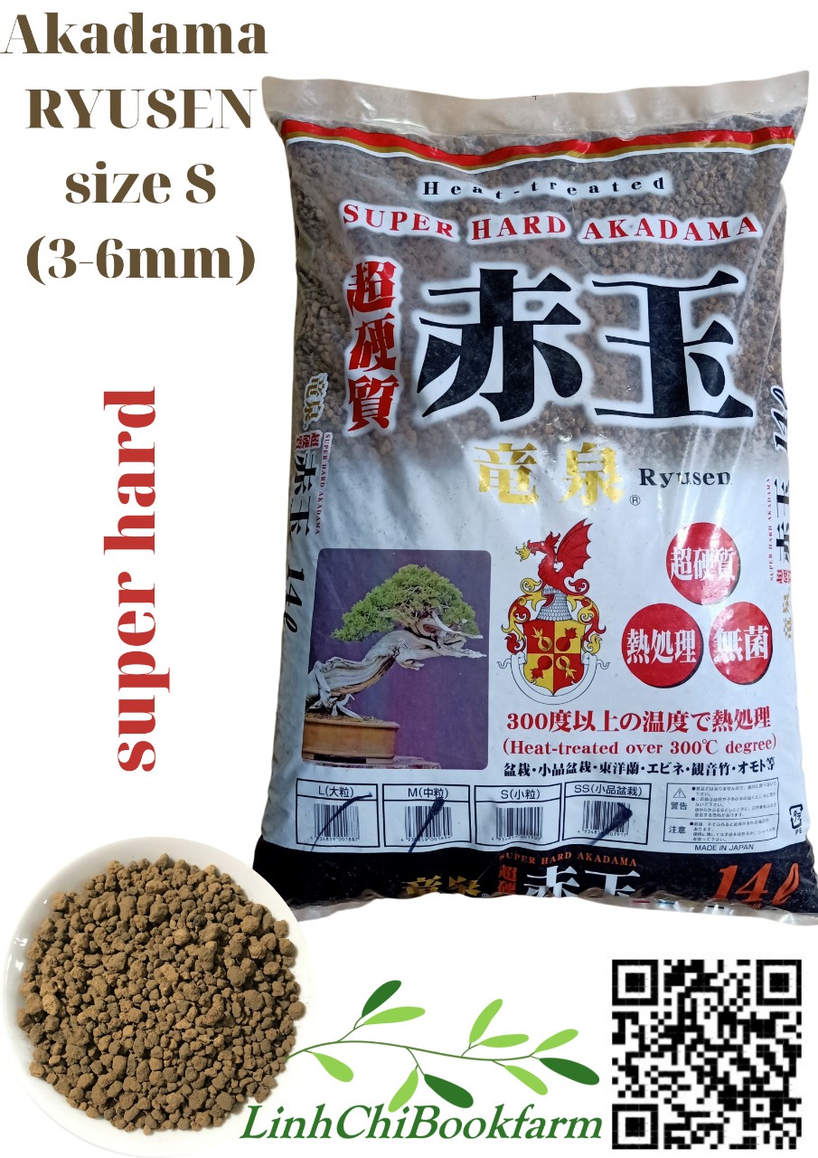 Đất nung Akadama Ryusen size S bao 14L/ 9-10kg)- rải mặt, giá thể sen đá, xương rồng, bonsai, cây kiểng, phân nền thủy sinh,