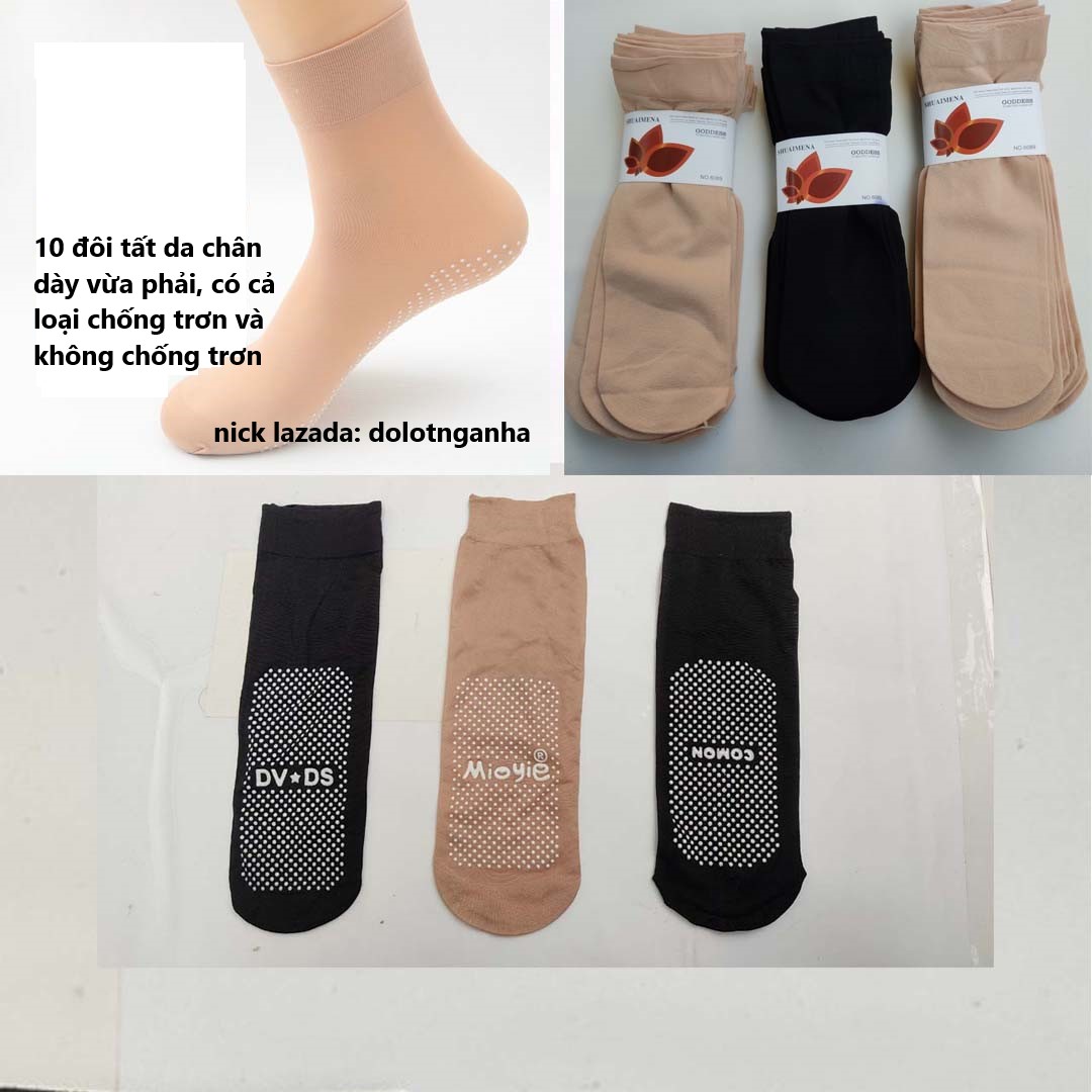 10 đôi tất da chống trơn cho nữ
