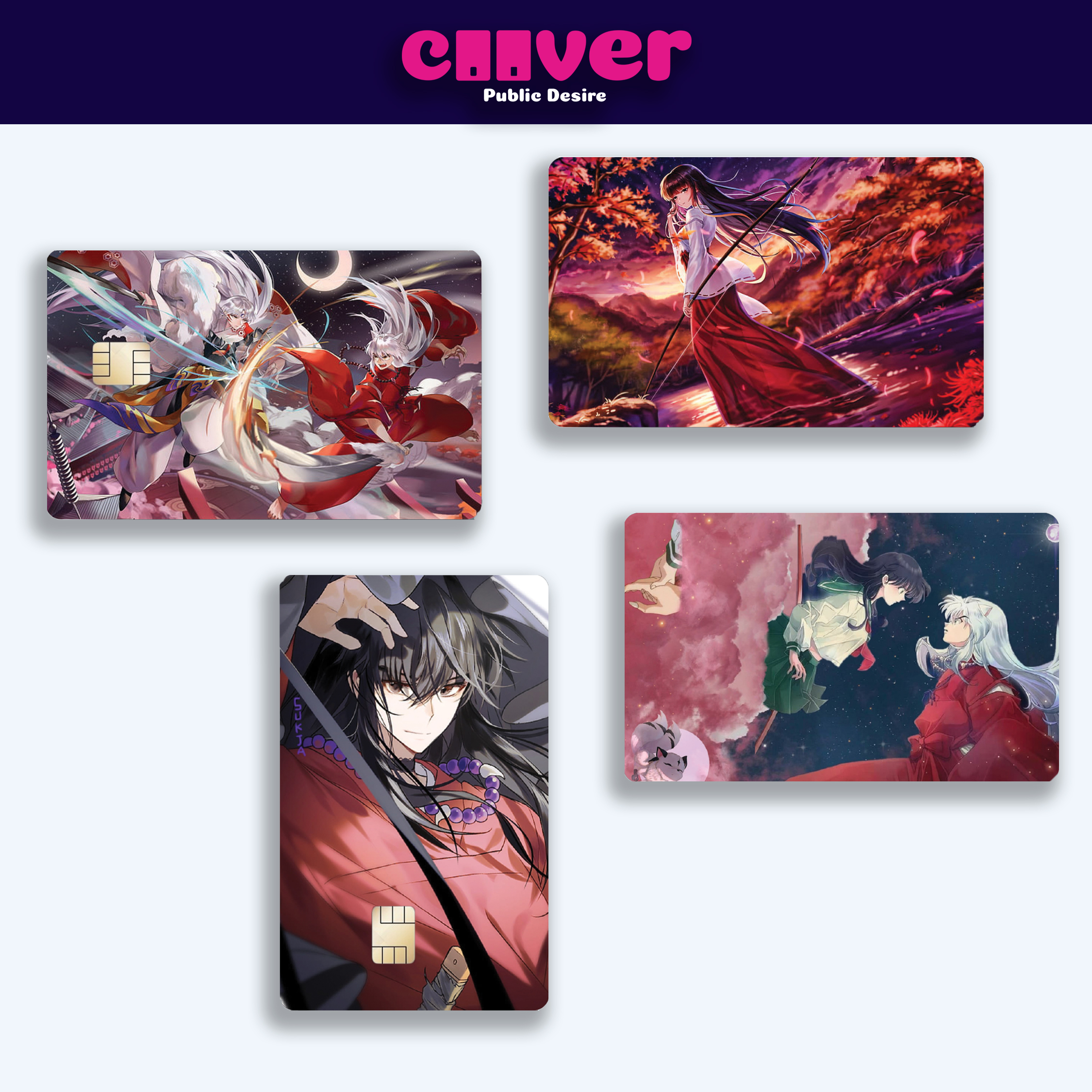 InuYasha – Miếng dán thẻ 1 mặt trước FREESHIP – Miếng dán thẻ ngân hàng/thẻ ATM, thẻ chung cư, thẻ thang máy, thẻ gửi xe,... COOVER